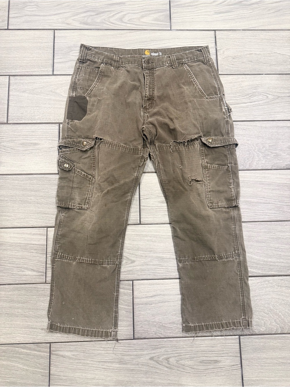 Carhartt Relaxed Fit Distressed Cargo Work Pants – 38x30